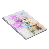 水色の妖精の青とモノグラム ノートブック (右側)