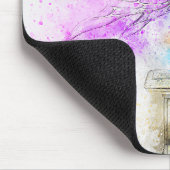 水色の妖精の青とモノグラム マウスパッド (コーナー)