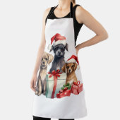 水色の子犬と贈り物 エプロン (インサイチュ)