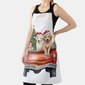 水色の子犬と贈り物 エプロン (インサイチュ)