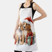 水色の子犬と贈り物 エプロン (インサイチュ)