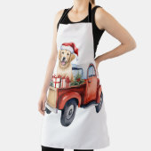 水色の子犬と贈り物 エプロン (インサイチュ)