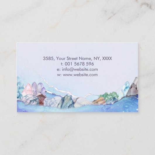 水色の宝石 – クリスタルの名刺 名刺 (裏面)