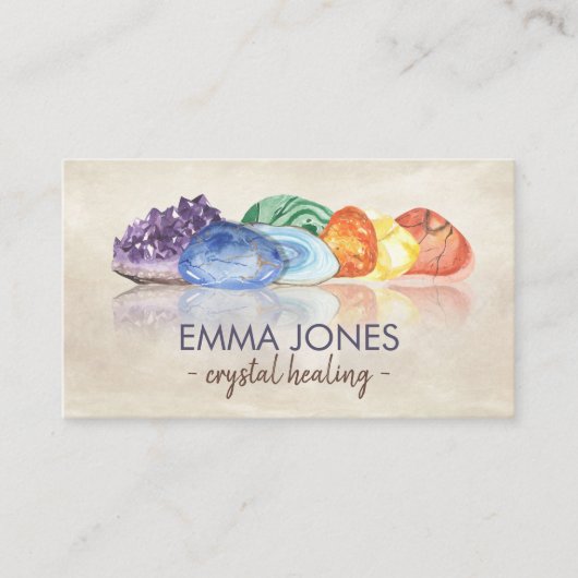 水色の宝石 – 結晶 名刺 (正面)