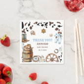 水色の小さなエレガントカウボーイ乗り紙ナプキン スタンダードカクテルナプキン (インサイチュ)