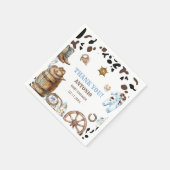 水色の小さなエレガントカウボーイ乗り紙ナプキン スタンダードカクテルナプキン (角)