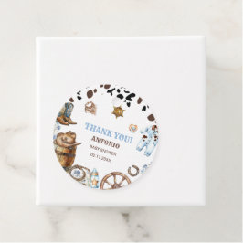 水色の小さなエレガントカウボーイ乗り紙ナプキン フェイバータグ