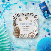 水色の小さなエレガントカウボーイ乗り紙ナプキン ペーパープレート (パーティー)