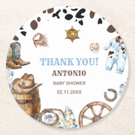 水色の小さなエレガントカウボーイ乗り紙ナプキン ラウンドペーパーコースター