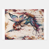 水色の小さな翼の妖精（ティンカーベル） - ラッピングペーパーシート (正面3)