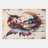 水色の小さな翼の妖精（ティンカーベル） - ラッピングペーパーシート (正面)