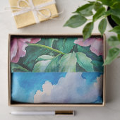 水色の居心地の良いホワイトハウスピンク牡丹 薄葉紙 (ギフト)