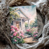 水色の居心地の良いホワイトハウスピンク牡丹 薄葉紙