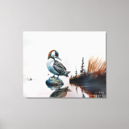 水色の岩の上の美しい岩 キャンバスプリント