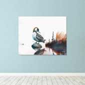 水色の岩の上の美しい岩 キャンバスプリント (インサイチュ (ウッドフロア))