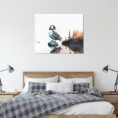 水色の岩の上の美しい岩 キャンバスプリント (インサイチュ (寝室))