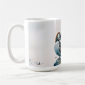 水色の岩の上の美しい岩 コーヒーマグカップ (左)