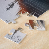 水色の岩の上の美しい岩 ジグソーパズル (側面)