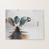 水色の岩の上の美しい岩 ジグソーパズル (横)