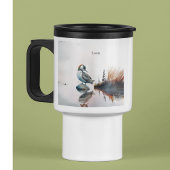 水色の岩の上の美しい岩 トラベルマグ