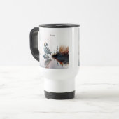 水色の岩の上の美しい岩 トラベルマグ (正面左)