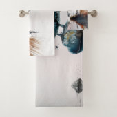 水色の岩の上の美しい岩 バスタオルセット (インサイチュ)