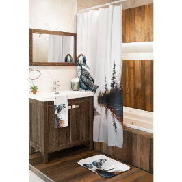 水色の岩の上の美しい岩 バスマット