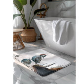 水色の岩の上の美しい岩 バスマット