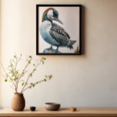 水色の岩の上の美しい岩 ポスター