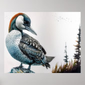 水色の岩の上の美しい岩 ポスター (正面)