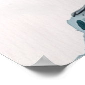 水色の岩の上の美しい岩 ポスター (角)