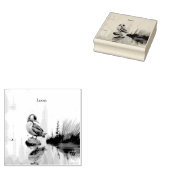 水色の岩の上の美しい岩 ラバースタンプ (押印)