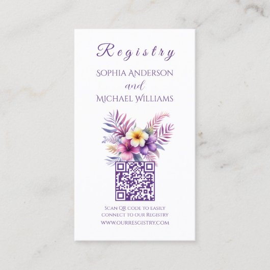 水色の島ロマンス – レジストリ – ハネムーン 名刺 (正面)