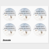 水色の常緑赤ちゃんシャワー ラウンドシール (シート)