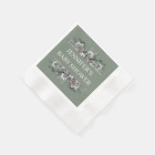 水色の常緑赤ちゃんシャワー 縁ありカクテルナプキン (角)