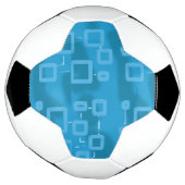 水色の幾何学模様（シアン） サッカーボール (回転)