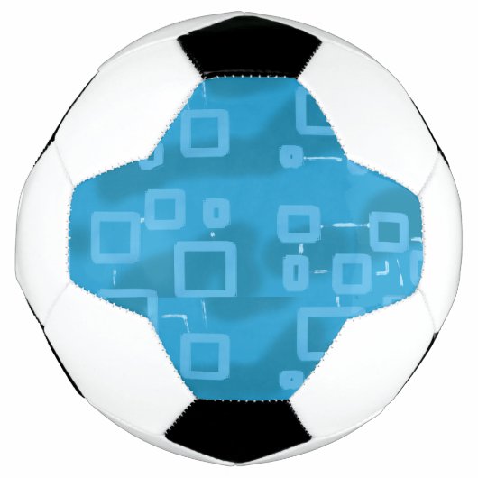 水色の幾何学模様（シアン） サッカーボール (正面)