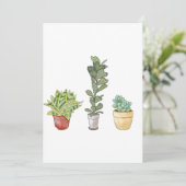 水色の手の絵を描内内植物 サンキューカード (スタンド正面)