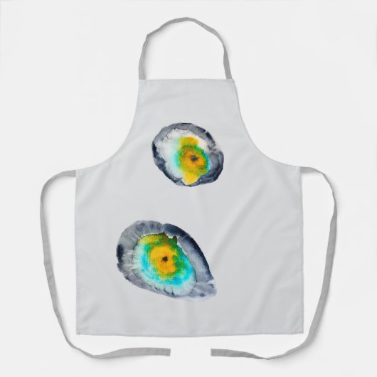 水色の抽象芸術貝 エプロン (正面)