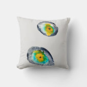 水色の抽象芸術貝 クッション (正面)