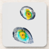 水色の抽象芸術貝 コースター (正面)