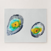 水色の抽象芸術貝 ジグソーパズル (横)