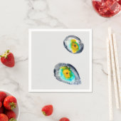 水色の抽象芸術貝 スタンダードカクテルナプキン (インサイチュ)