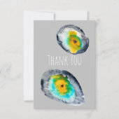 水色の抽象芸術貝 ノートカード (正面)