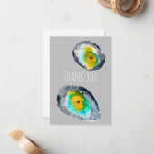 水色の抽象芸術貝 ノートカード (正面/裏面インサイチュ)