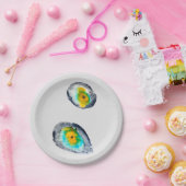 水色の抽象芸術貝 ペーパープレート (パーティー)