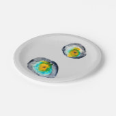 水色の抽象芸術貝 ペーパープレート (アングル)