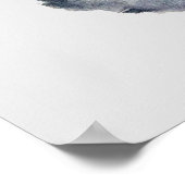 水色の抽象芸術貝 ポスター (角)