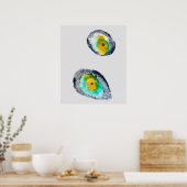 水色の抽象芸術貝 ポスター (キッチン)