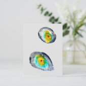 水色の抽象芸術貝 ポストカード (スタンド正面)